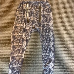 Acid wash harem pants